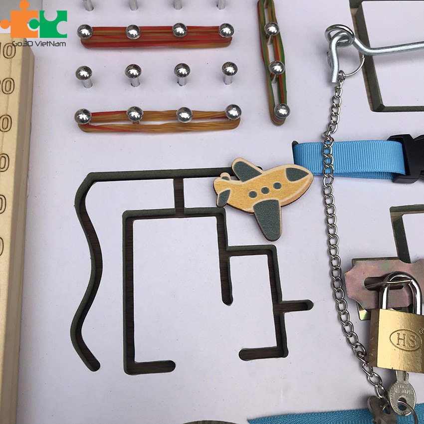 Bảng bận rộn - Busy board - Đồ chơi giáo dục sớm phát triển kỹ năng cơn bản
