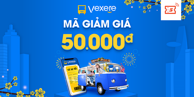 [E-Voucher] Mã giảm giá 50.000đ khi mua vé xe tại hệ thống VeXeRe