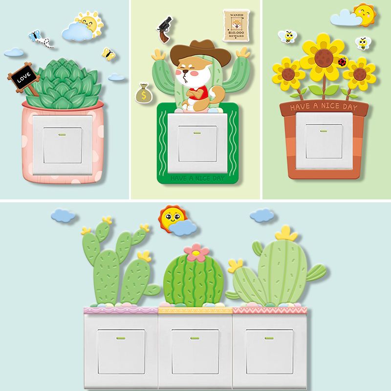 Miếng Dán Tường 3D Bảo Vệ Công Tắc Đèn Trang Trí Phòng Khách / Phòng Ngủ