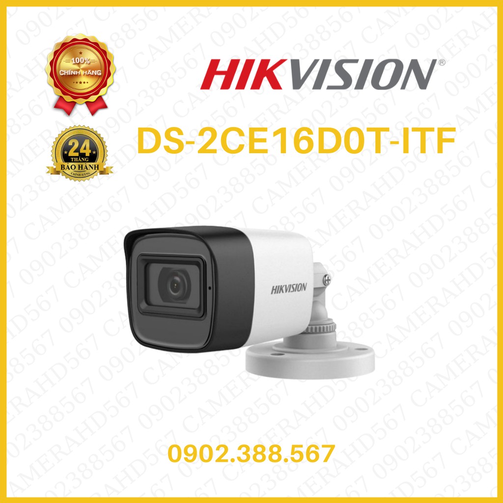 Camera HD-TVI 4 in 1 hồng ngoại 2.0 Megapixel HIKVISION DS-2CE16D0T-ITF | BigBuy360 - bigbuy360.vn