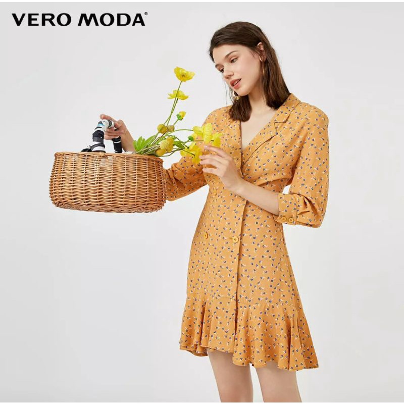 Đầm voan cổ sơ mi cao cấp Veromoda