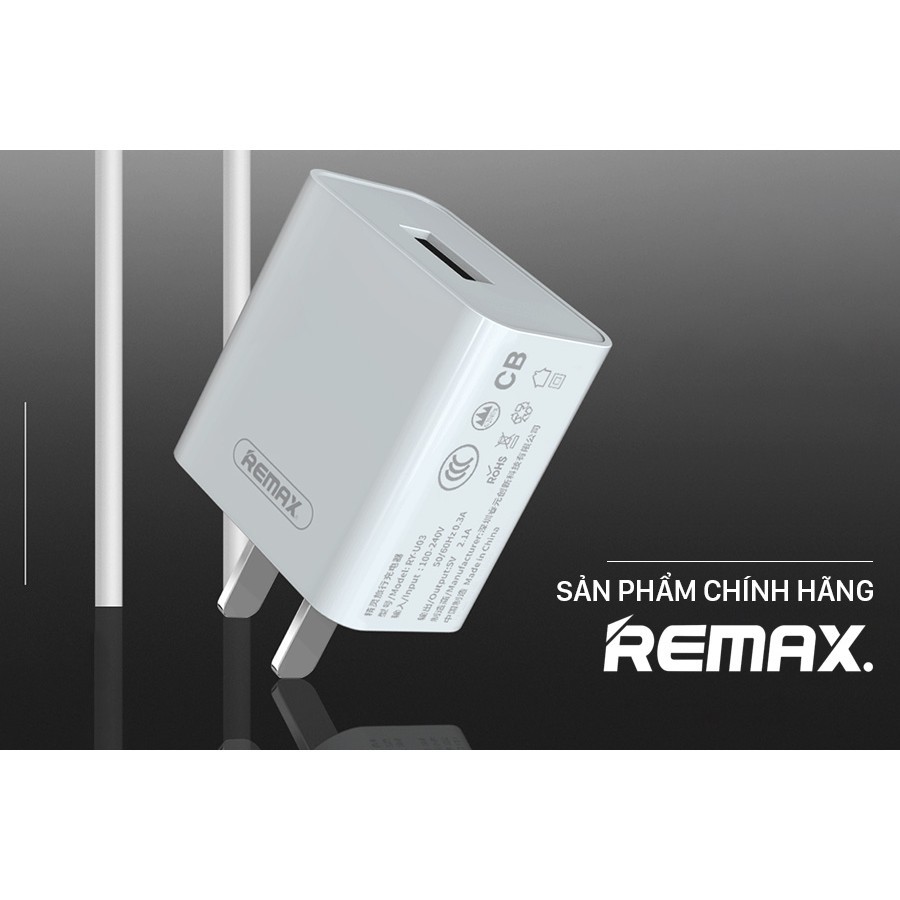 Củ sạc Remax RP-U110/RY-U03 sạc nhanh,tiêu chuẩn 3C chống cháy - Hàng Chính Hãng Giá tốt nhất shopee
