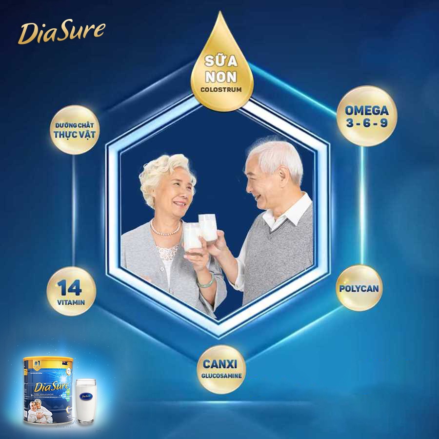 Sữa non DiaSure chính hãng lon 850g (Combo đón tết Mua 3 tặng 1 Lon 850G)