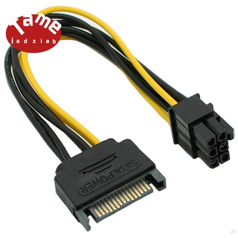 Dây cáp nguồn 15-Pin Sata 8-Pin (6+2) 15-Pin sang 8-Pin 18Awg