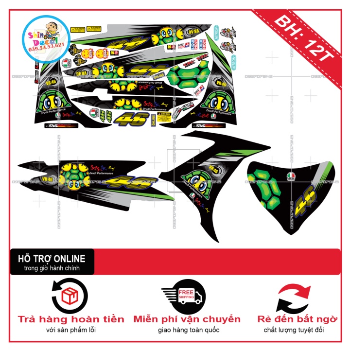 TEM RỜI EX 2011 CON RÙA -- SHIN DECAL 2