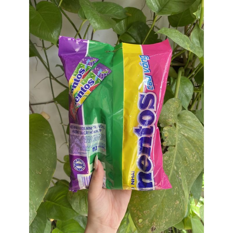 Goi Kẹo Nhai Mentos Mini Cầu Vồng Hương Trái Cây Gói 24 Thỏi