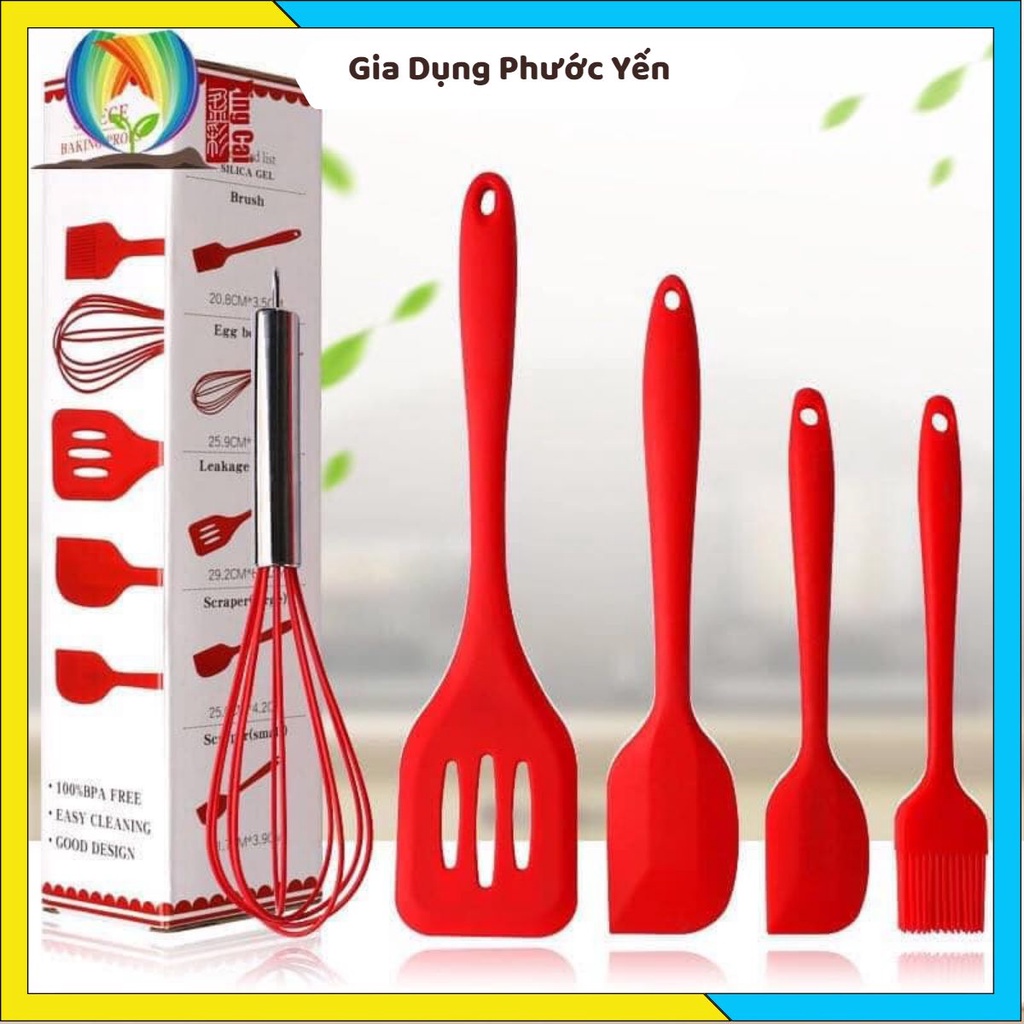 Set 5 dụng cụ làm bếp silicon cao cấp