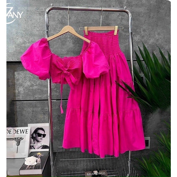 (SHOP BIGSIZE nữ 50kg đến 90kg ) SET ÁO VÁY MAXI đi du lịch cực xinh
