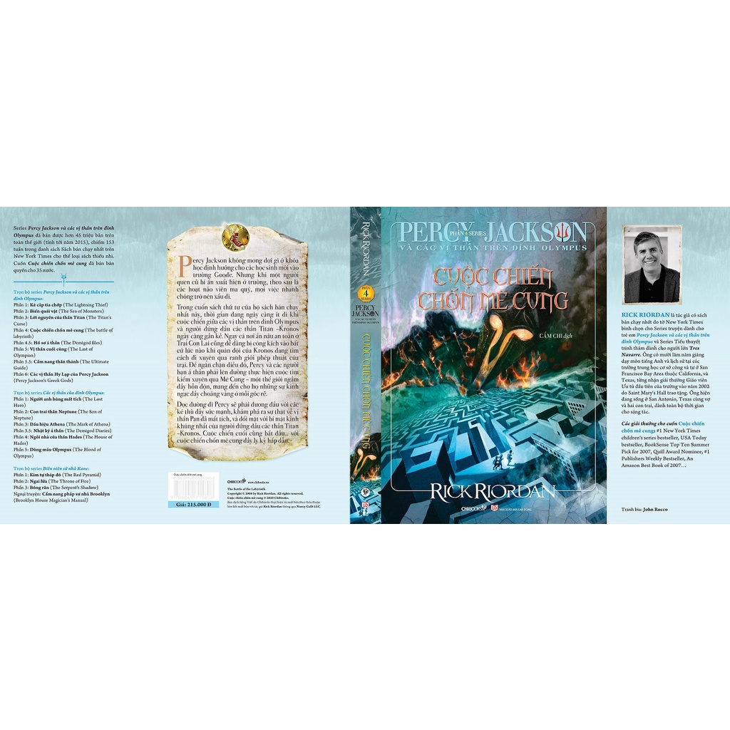 Sách: Cuộc chiến chốn mê cung TB2020(Phần 4 bộ Percy Jackson và các vị thần trên đỉnh Olympus)