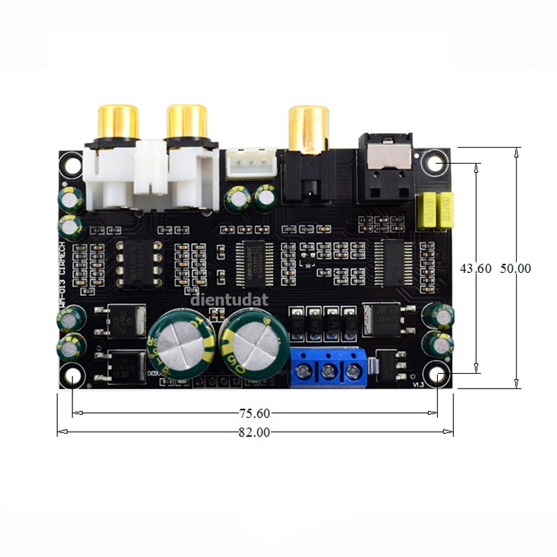 Mạch Giải Mã DAC CS8416 CS4398 - 24Bit 192KHz - Cổng Quang - Đồng Trục