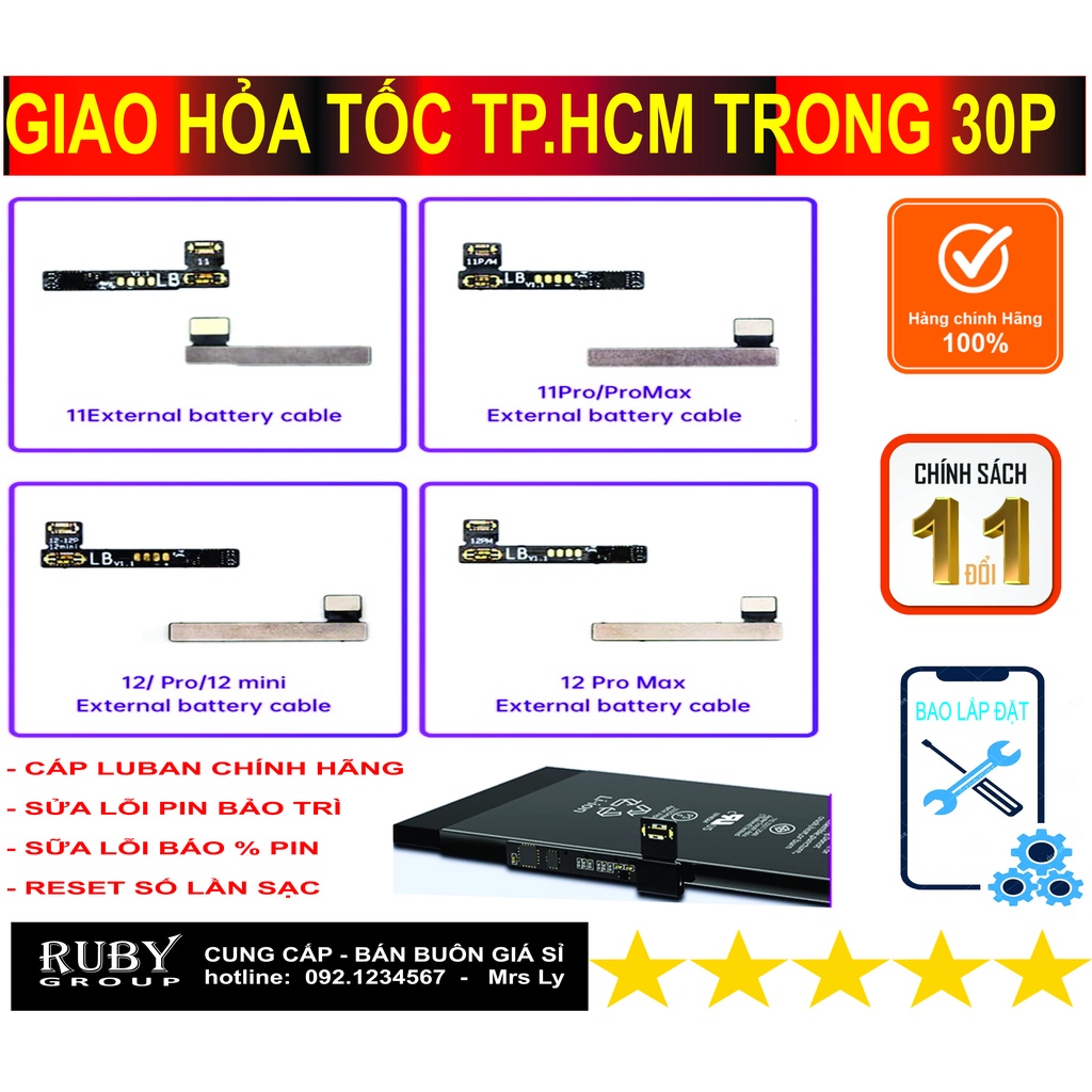 CÁP FIX PIN LUBAN SỬA LỖI PIN BẢO TRÌ, SỬA LỖI PHẦN TRĂM PIN, RESET SỐ LẦN SẠC - RUBYGROUP