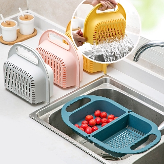 Rổ Gập 2In1 Thông Minh Rửa Rau Củ Tiện Lợi