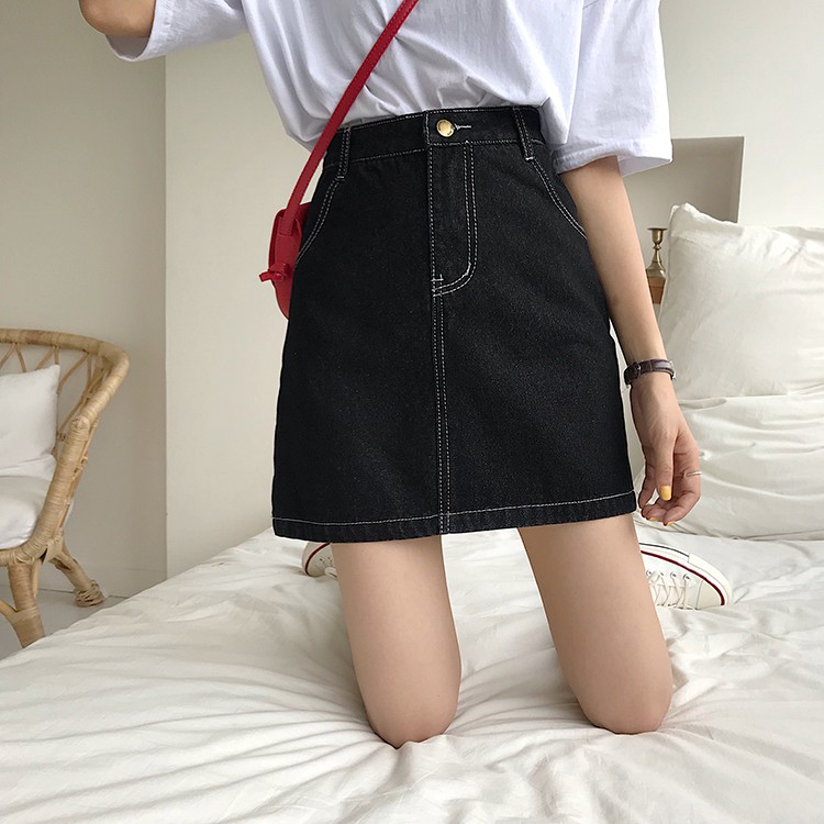 Chân váy jeans chữ A Ulzzang Quảng Châu VJN1