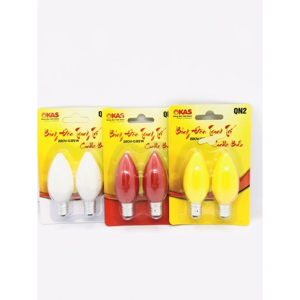 Vỉ 2 quả bóng đèn led trang trí, bóng quả nhót Okas sopoka