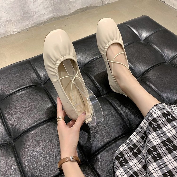 [ Mã 66CBSALE giảm 30K đơn 200K] Giày búp bê gót bằng mũi vuông phong cách Hàn Quốc nữ tính | BigBuy360 - bigbuy360.vn