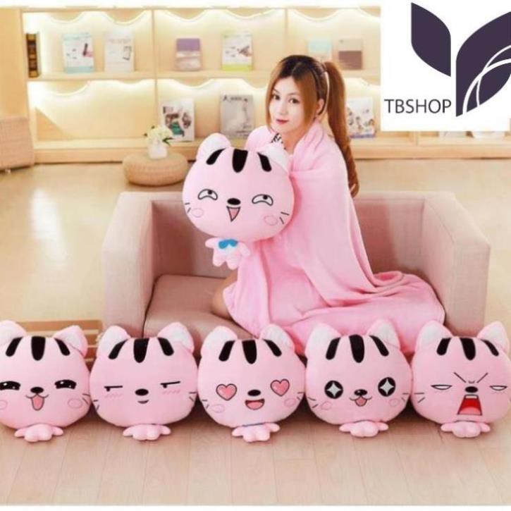 Bộ chăn gối văn phòng 3 in 1 Totoro vuông màu xám có thể mang đi du lịch tiện lợi