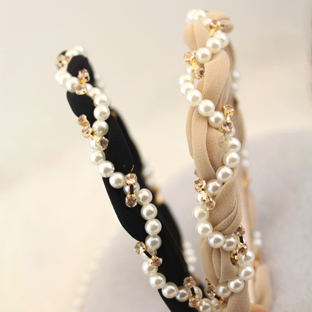 Băng Đô Đính Đá Ngọc Trai Nhân Tạo Thời Trang Cho Nữ