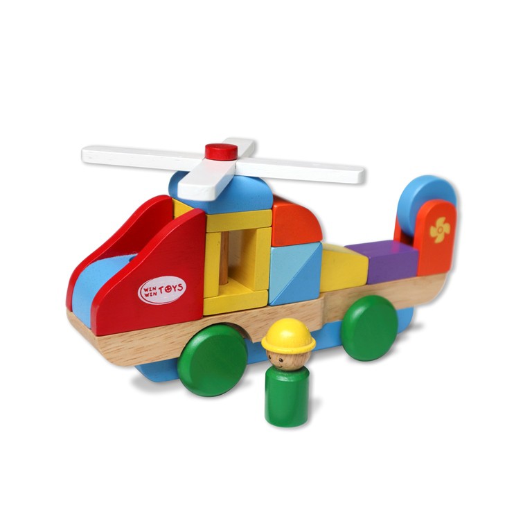 Đồ chơi gỗ Winwintoys - Trực thăng lắp ráp 65262