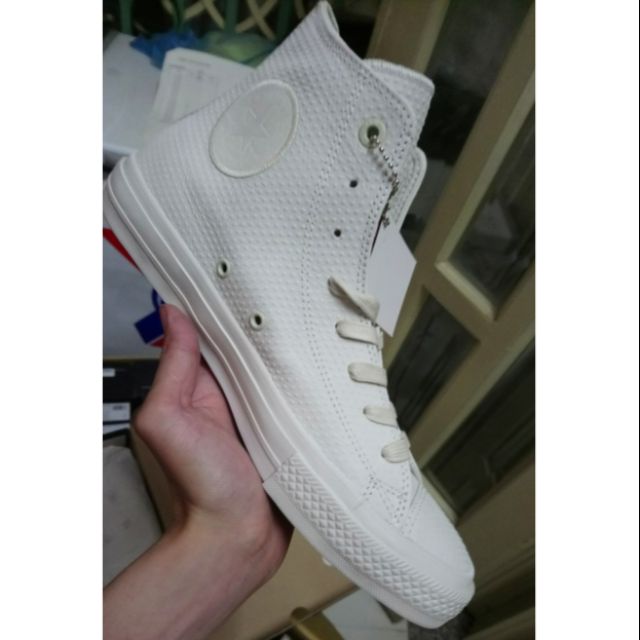 Giày converse da trắng all white size 41.5 real new