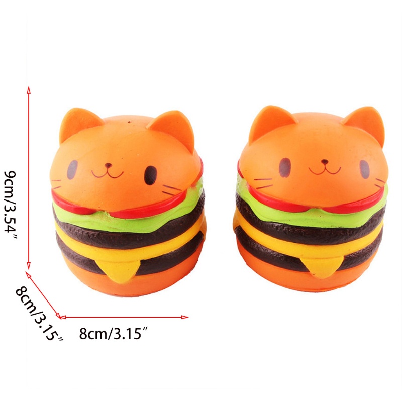 Đồ Chơi Xốp Squishy Giảm Stress Hình Bánh Hamburger 3.5 Inch Cho Bé