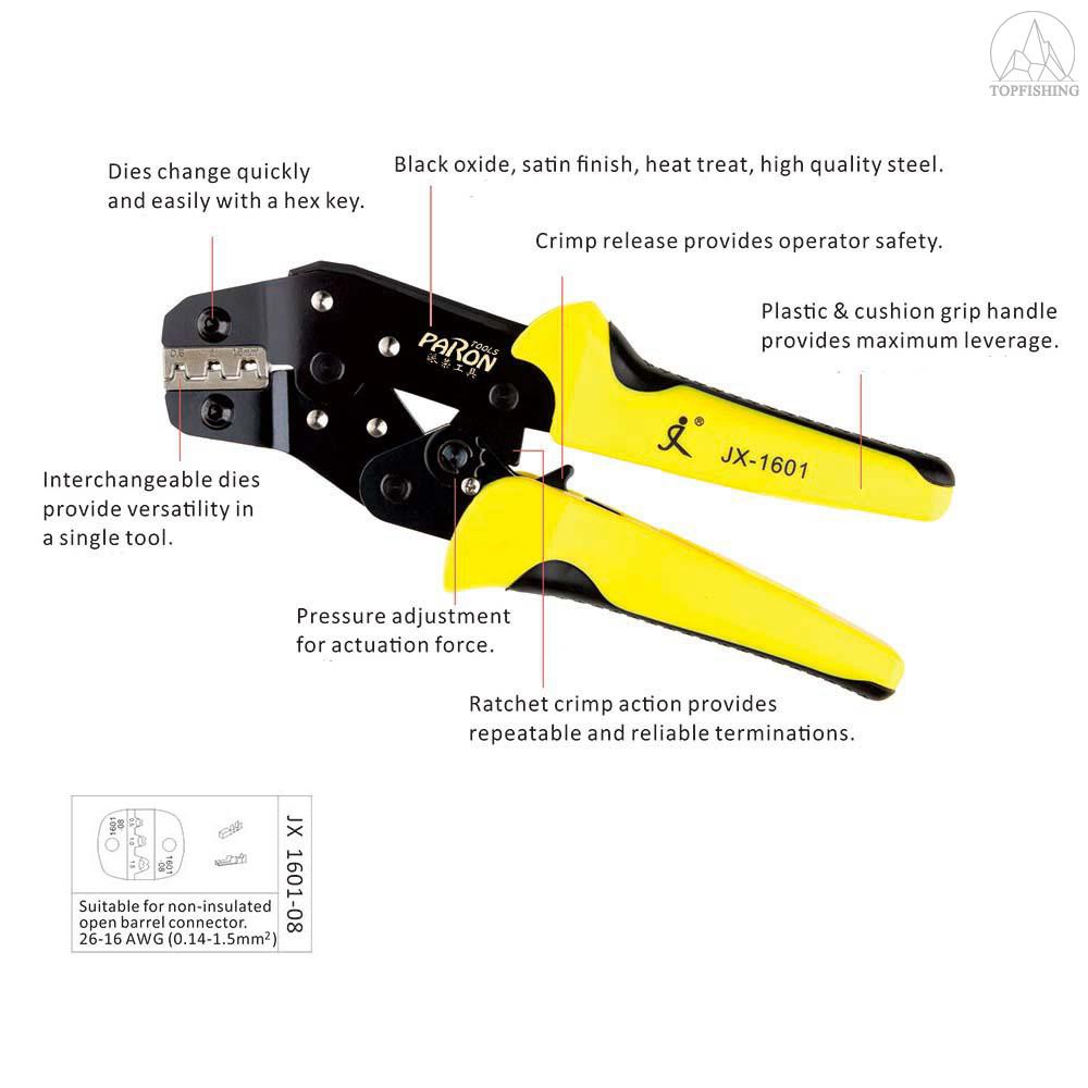 Tfh★PARON Professional Wire Crimpers Engineering Ratchet Terminal Crimping Pliers JX-48B 3.96 to 6.3mm 26-16AWG Crimper