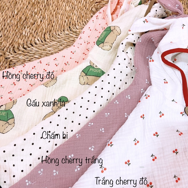 Ảnh thật - Chính hãng - Áo choàng xô Cocobaby muslintree kèm tấm chắn chống giọt bắn cao cấp dành cho bé