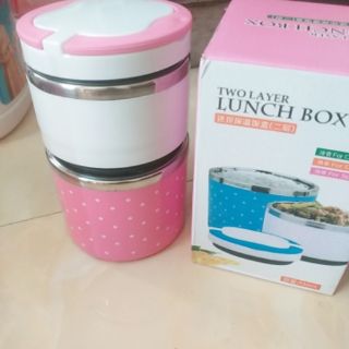 Cạp lồng cơm giữ nhiệt 2 tầng lõi inox