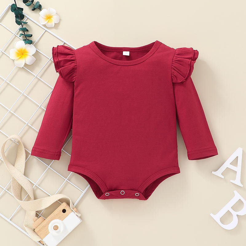 Băng đô quà tặng-Bộ Đồ Quần Áo Bé Gái Body Tay Dài Bodysuit Liền Thân Và Hoa Quần Dài Set Thời Trang Cho Bé Trẻ em Sơ Sinh 0-24 Tháng