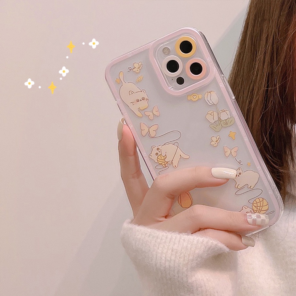Ốp Điện Thoại tpu Mềm Hình Mèo Hoạt Hình Cho iphone 7 8 plus 11 12 13 pro max mini XR XS