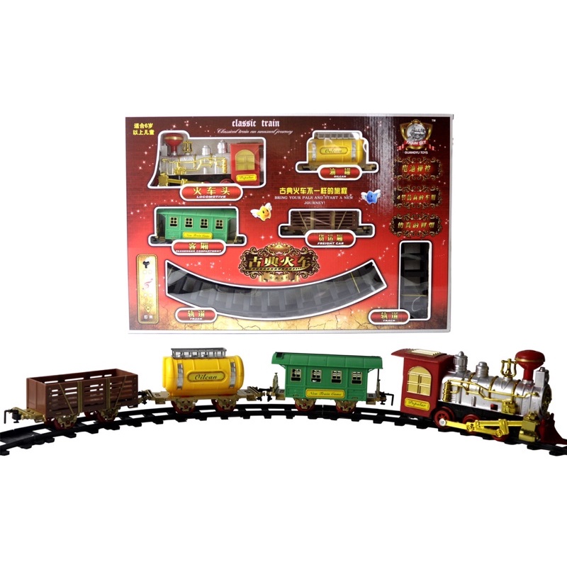 ĐỒ CHƠI ĐOÀN TÀU HOẢ ĐƯỜNG RAY CÓ NHẠC,ĐÈN,ỐNG KHÓI