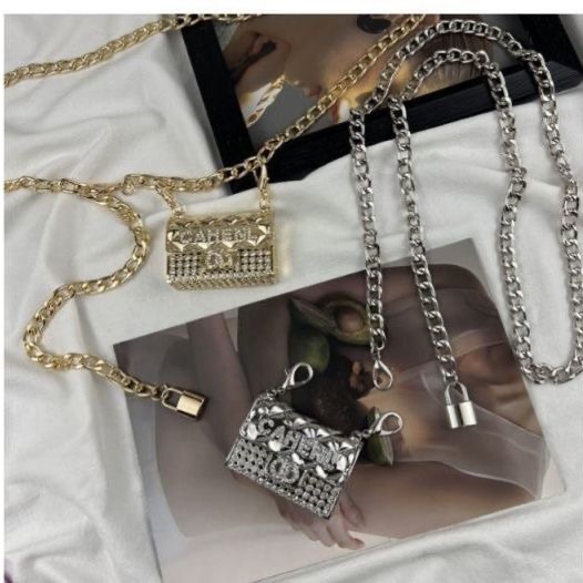 Dây Xích Kim Loại Đeo Thắt Lưng Mini Kèm Túi Xách Thời Trang Cho Nữ