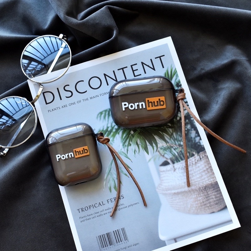 Case Airpod 1/2/Pro/3 Đen Trong Hình Chữ P0RNHUB độc lạ