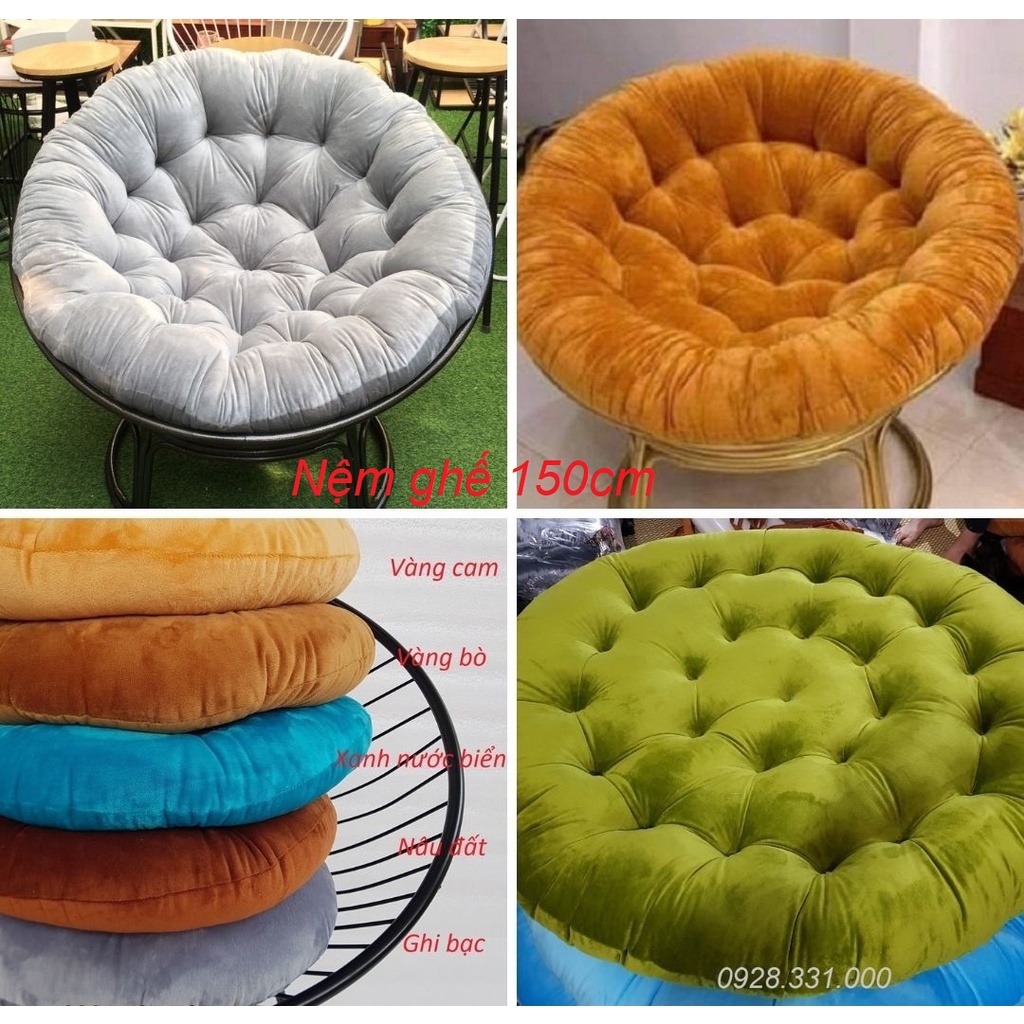 Nệm lót ghế mây, nệm lót ghế Papasan 150cm