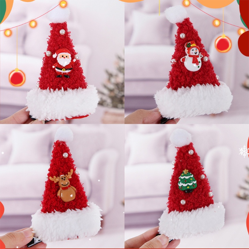 Kẹp Tóc Hình Ông Già Noel / Người Tuyết / Nai Sừng Tấm Hoạt Hình Bằng Kim Loại Dễ Thương Dành Cho Bạn Nữ