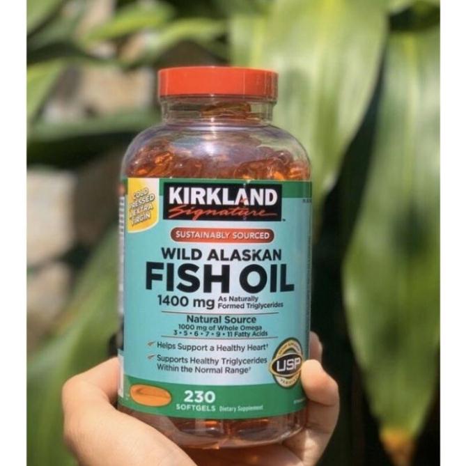 Dầu cá Omega tổng hợp Kirkland Signature Wild Alaskan Fish Oil 1400mg - Hộp 230 viên của Mỹ🐠🐬