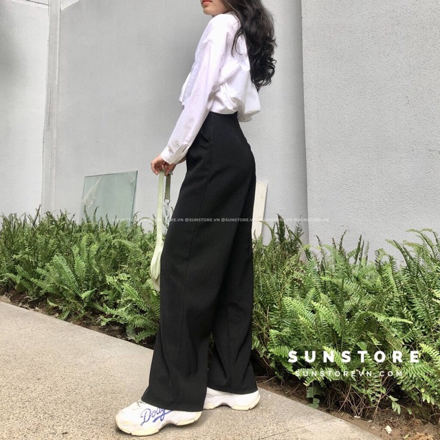 Quần Tây Công Sở- Quần Culottes ống rộng nữ -lưng cao