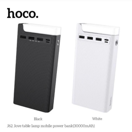 Pin sạc dự phòng 30000mAh hoco j62 - Sạc dự phòng hoco j62 tích hợp đèn pin có 2 cổng vào và 3 cổng ra