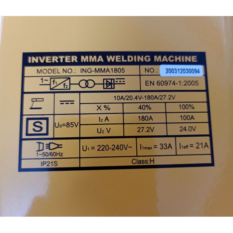 Máy hàn que mini 180A  INGCO ING-MMA1805