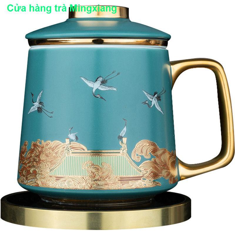 nhà cửa đời sống> rongshan tang rui Crane gốm bong bóng trà nước tách xanh nguyên chất cơ sở cách nhiệt văn phòn