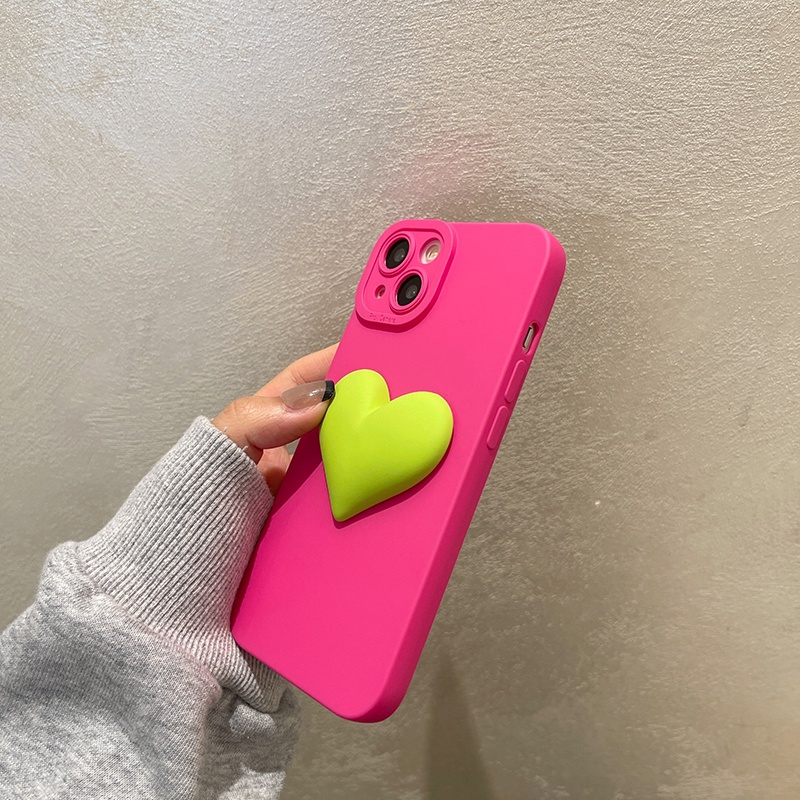Ốp Điện Thoại Silicon Họa Tiết Trái Tim 3D Cho Iphone 12 13 Pro Max 11 12 13 Pro 11 12 13 X XR 7 8 Plus