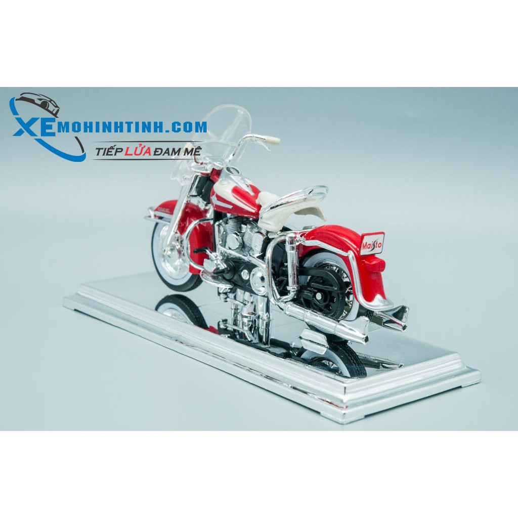 Xe Mô Hình Harley Davidson 1962 Flh Duo Glide 1:18 Maisto (Trắng Đỏ)