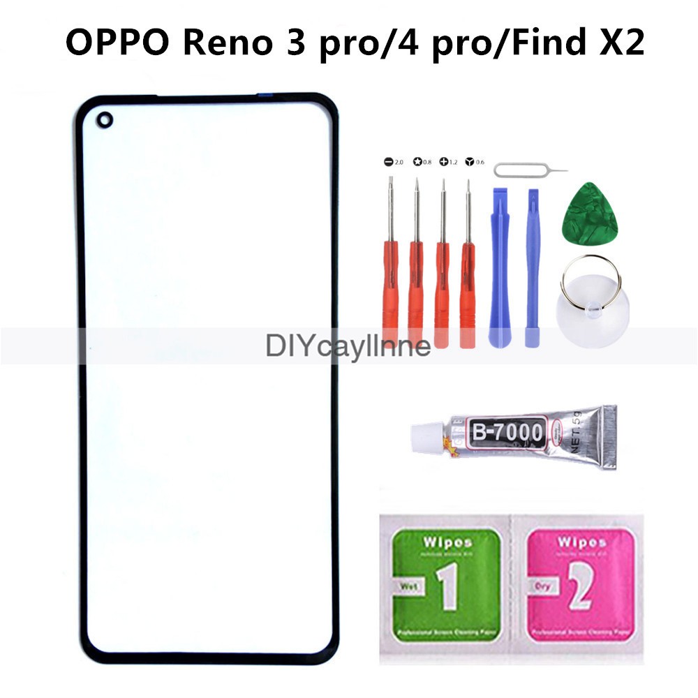 Ốp Điện Thoại Kính Cường Lực Có Miếng Dán Màn Hình Thay Thế Cho Oppo Reno 3 Pro / Reno 4 Pro / Find X2