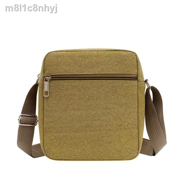 túi đeo vai vải mới của nam giới vuông nhỏ nhiều dây kéo giản dị cổ điển kinh doanh ba lô chéo đựng tiền xu | BigBuy360 - bigbuy360.vn