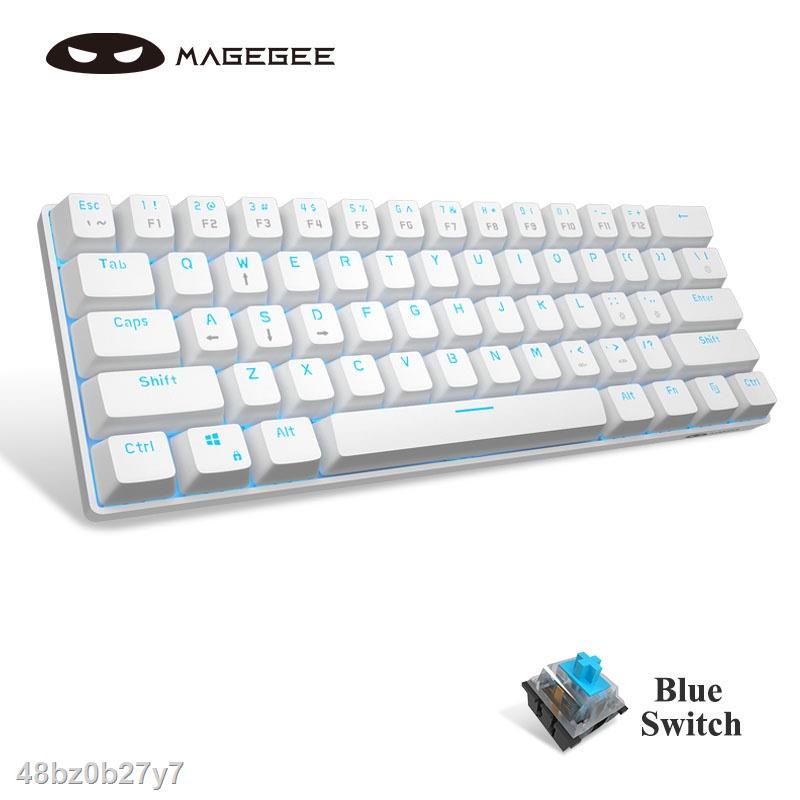 Siêu Rẻ Bàn Phím Cơ Gaming Magegee Mk-Mini 60% Nền Đèn LED Màu Xanh Dương Có Dây