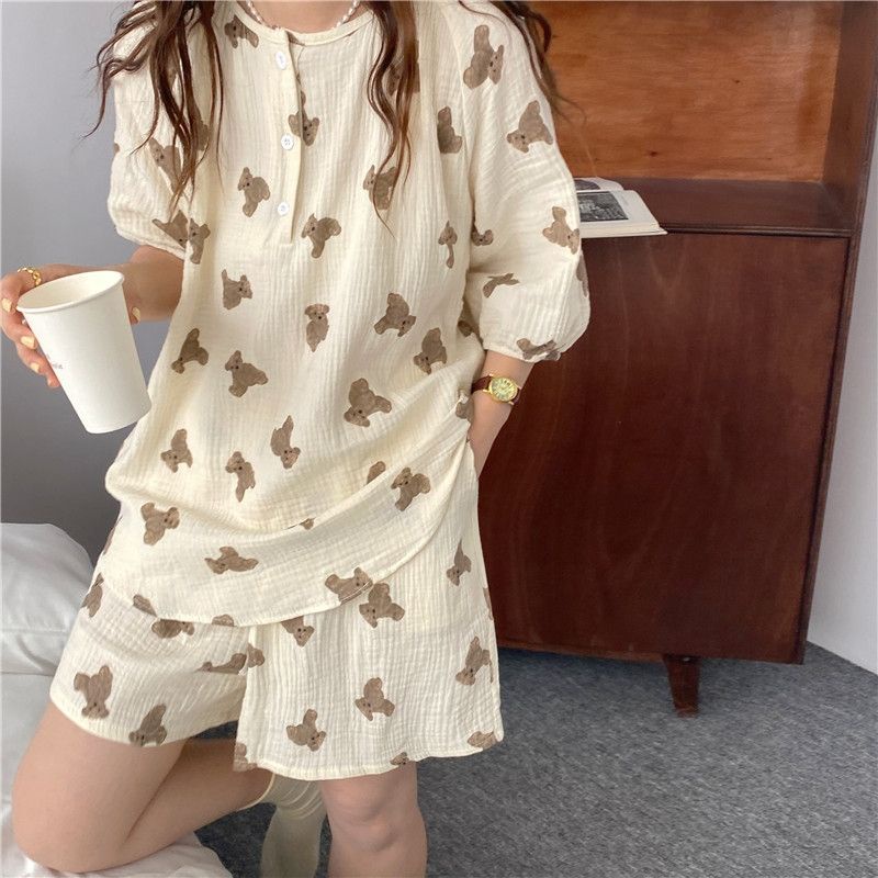 Bộ ngủ / mặc nhà pyjama ngắn / dài muslin ulzzang order