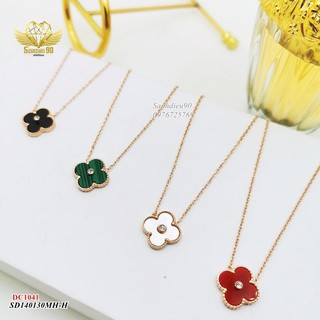 Dây chuyền titan nữ mặt hoa 4 cánh 4 màu
