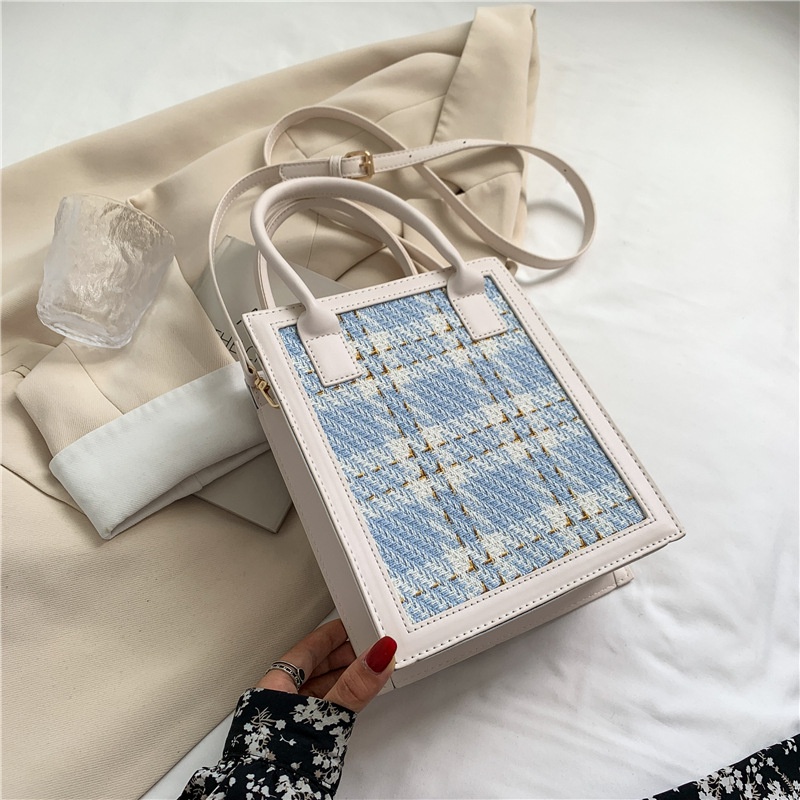 Túi đeo chéo IELGY cỡ lớn kẻ sọc caro cổ điển thời trang cho nữ