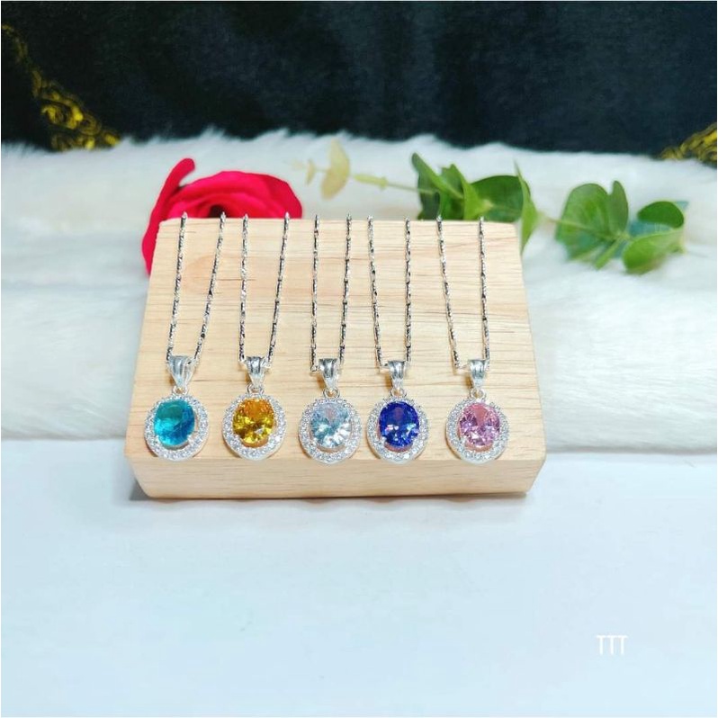 Dây chuyền mặt đá màu