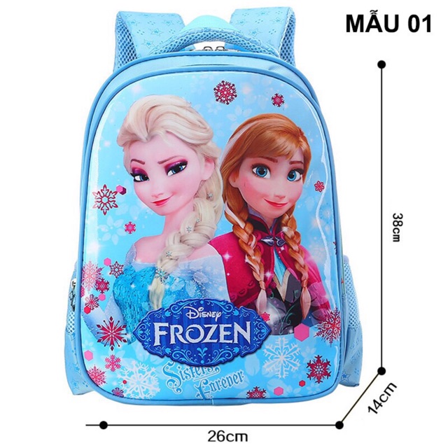 Balo công chúa Elsa Anna ba lô cho bé gái Frozen 2 cặp đi học siêu nhẹ size tiểu học