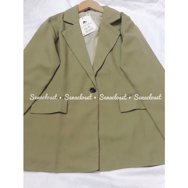 ÁO KHOÁC BLAZER XANH BƠ 2 LỚP QC STYLE ULZZANG HÀN QUỐC (Ảnh thật/Video)